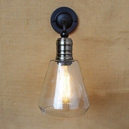 Transparante glazen wandlamp in mediterrane Amerikaanse landelijke stijl