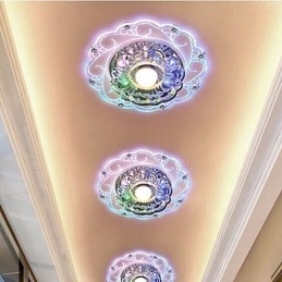Kristallen plafondlamp Spotlight SMD 3W Creatieve lamp Buislamp Kleurrijke kleur Koepellamp