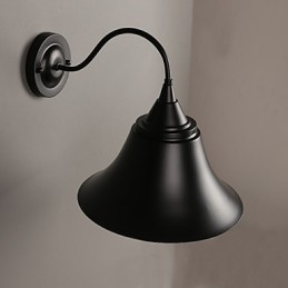 Designer Duds Loft Style Oude Zwarte IJzeren Kap Wandlamp