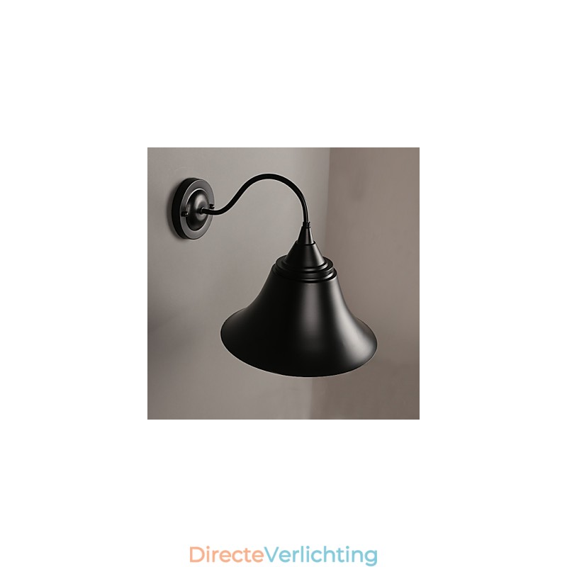 Designer Duds Loft Style Oude Zwarte IJzeren Kap Wandlamp