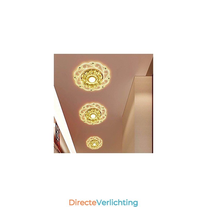 Kristallen plafondlamp Spotlight SMD 3W Creatieve lamp Buislamp Kleurrijke kleur Koepellamp