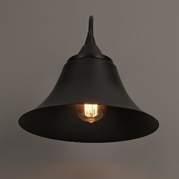 Designer Duds Loft Style Oude Zwarte IJzeren Kap Wandlamp