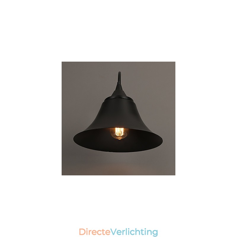 Designer Duds Loft Style Oude Zwarte IJzeren Kap Wandlamp