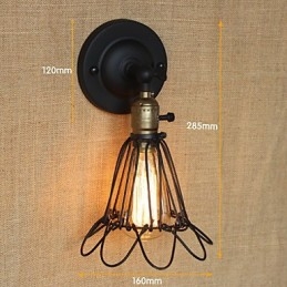 Amerikaanse industriële stijl decoratieve wandlamp ijzeren gaashekwerk