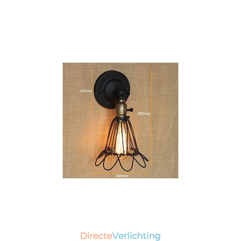 Amerikaanse industriële stijl decoratieve wandlamp ijzeren gaashekwerk