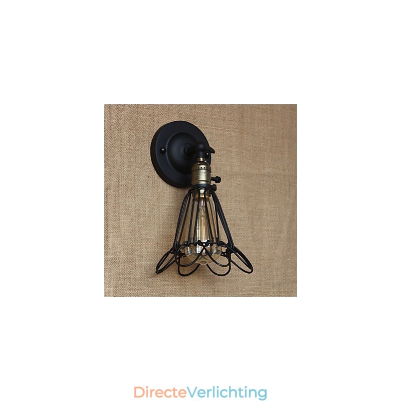 Amerikaanse industriële stijl decoratieve wandlamp ijzeren gaashekwerk