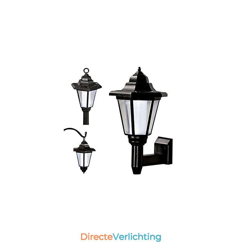 Zonne-energie wandlamp zwarte kap