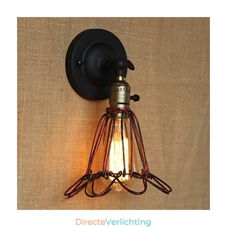 Amerikaanse industriële stijl hek ijzeren net rode bronzen decoratieve wandlamp Amerikaanse industriële stijl hek ijzeren net rode bronzen decoratieve wandlamp