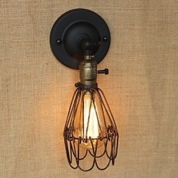 Amerikaanse industriële stijl hek roestig ijzer gaas decoratieve wandlamp