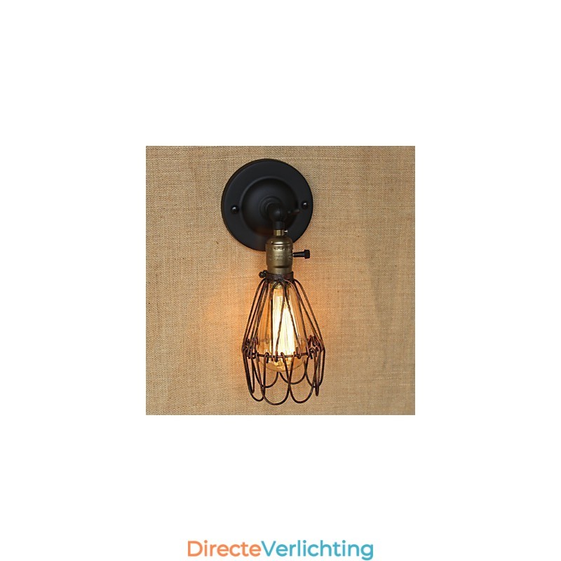 Amerikaanse industriële stijl hek roestig ijzer gaas decoratieve wandlamp