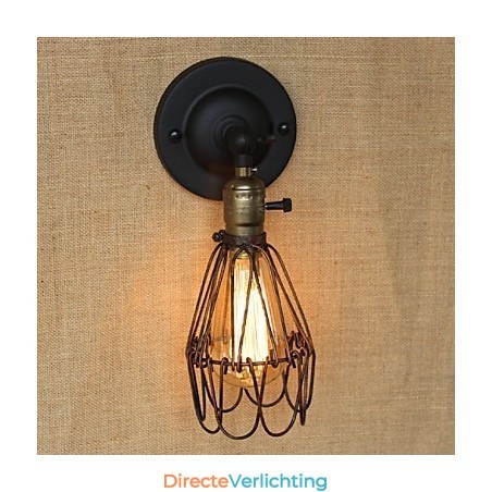 Amerikaanse industriële stijl hek roestig ijzer gaas decoratieve wandlamp Amerikaanse industriële stijl hek roestig ijzer gaas decoratieve wandlamp
