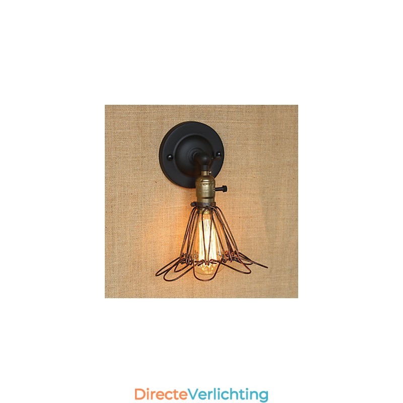 Amerikaanse industriële stijl hek roestig ijzer gaas decoratieve wandlamp