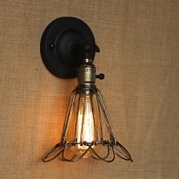 Amerikaanse industriële stijl hek ijzeren gaas bronzen decoratieve wandlamp