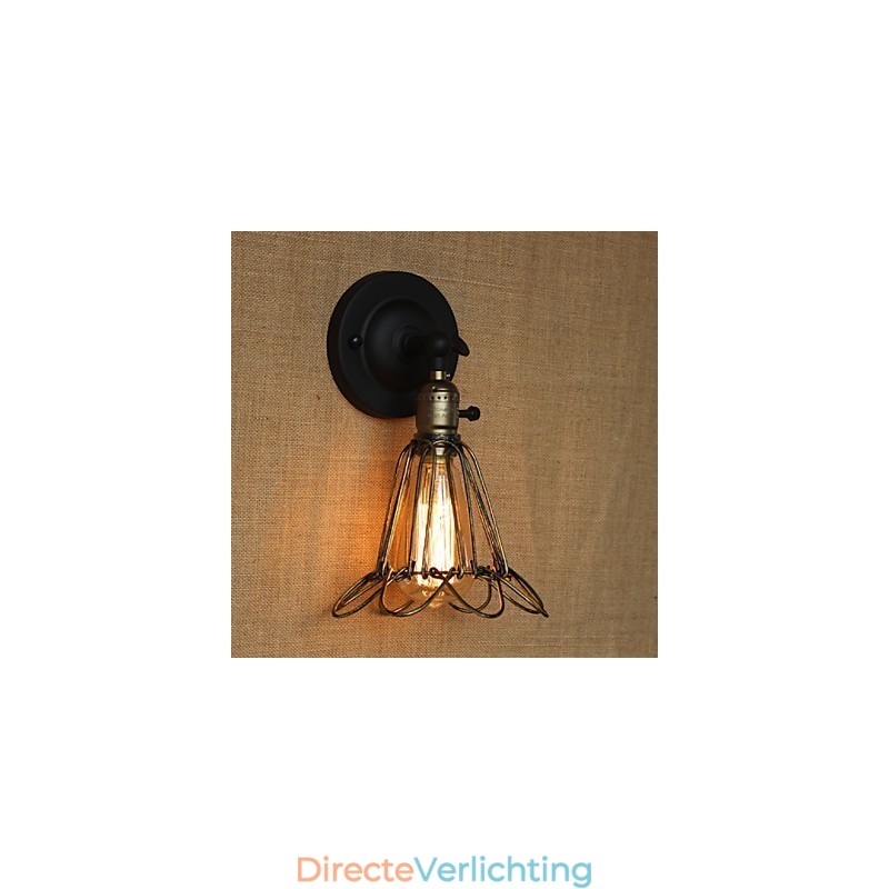 Amerikaanse industriële stijl hek ijzeren gaas bronzen decoratieve wandlamp
