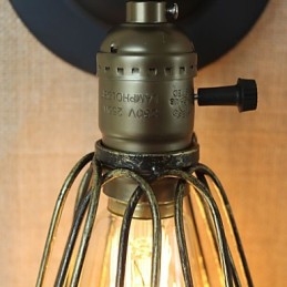 Amerikaanse industriële stijl hek ijzeren gaas bronzen decoratieve wandlamp