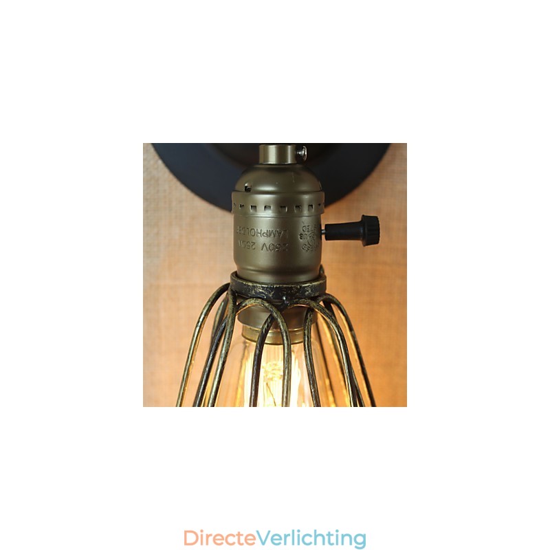 Amerikaanse industriële stijl hek ijzeren gaas bronzen decoratieve wandlamp