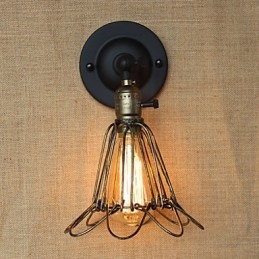 Amerikaanse industriële stijl hek ijzeren gaas bronzen decoratieve wandlamp