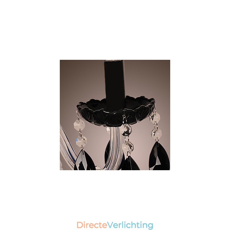 Zwarte kristallen wandlamp met kaarslamp