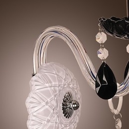 Zwarte kristallen wandlamp met kaarslamp