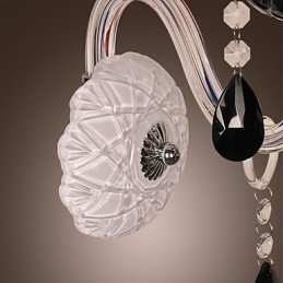 Zwarte kristallen wandlamp met kaarslamp