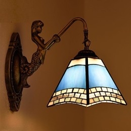 Europees Mediterrane Gecontracteerde Landelijke Creatieve Smeedijzeren Wandlamp Glazen Verlichting