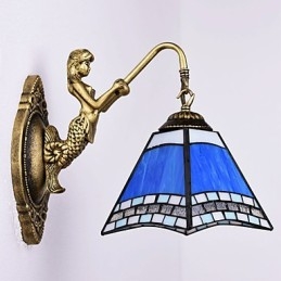 Europees Mediterrane Gecontracteerde Landelijke Creatieve Smeedijzeren Wandlamp Glazen Verlichting