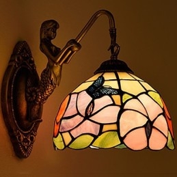 Europees gecontracteerd landelijk creatief smeedijzeren wandlamp glazen lampen