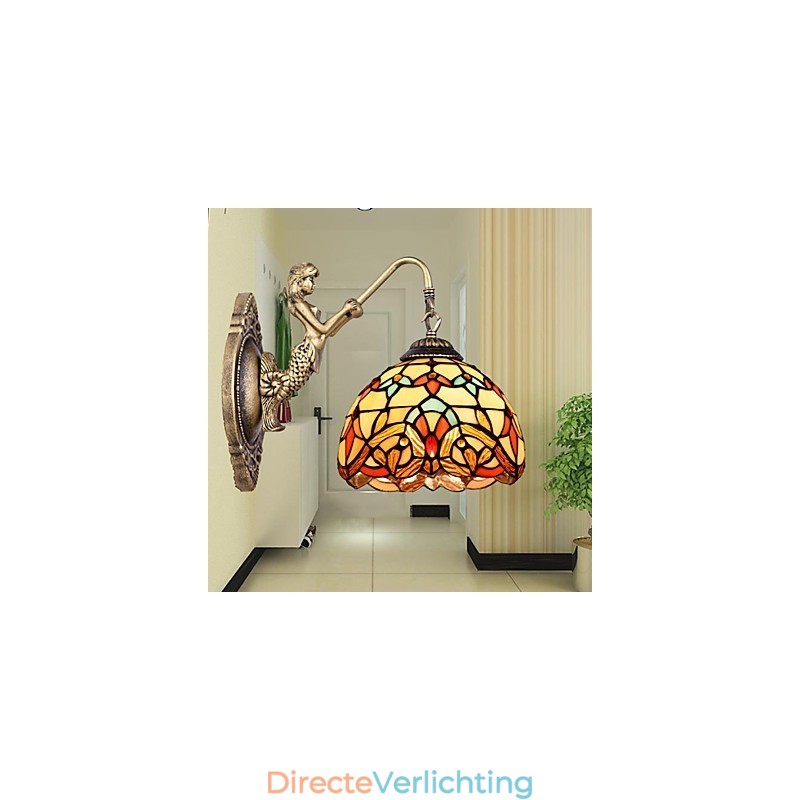 Europees gecontracteerd landelijk creatief smeedijzeren wandlamp glazen lampen