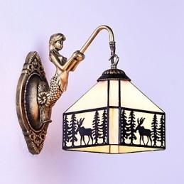 Kersthert Europees gecontracteerd landelijk creatief smeedijzeren wandlamp glazen lampen