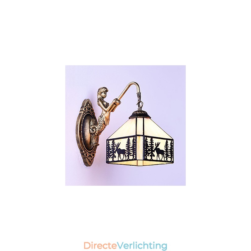 Kersthert Europees gecontracteerd landelijk creatief smeedijzeren wandlamp glazen lampen