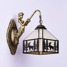 Kersthert Europees gecontracteerd landelijk creatief smeedijzeren wandlamp glazen lampen
