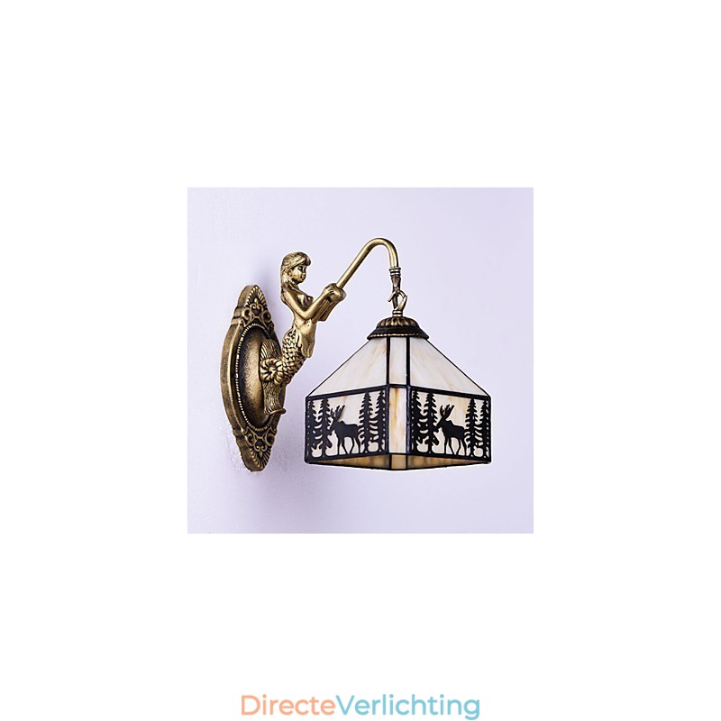Kersthert Europees gecontracteerd landelijk creatief smeedijzeren wandlamp glazen lampen