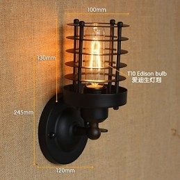 Retro Eenvoudige Elegante Zwarte Nachtkastje Gangpad Trap Balkon Decoratieve Wandlamp
