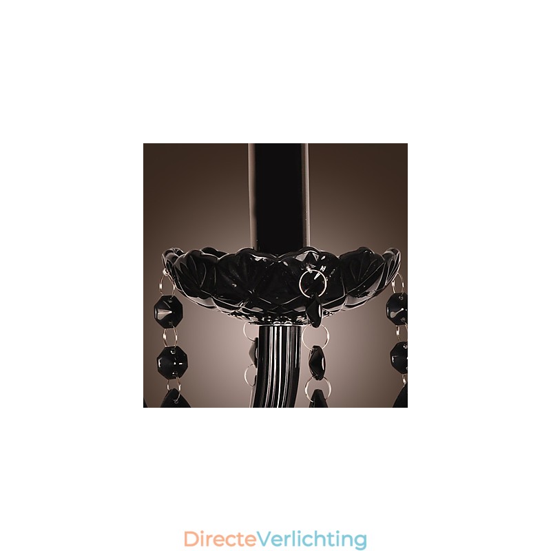 Zwarte kristallen wandlamp met kaarslamp