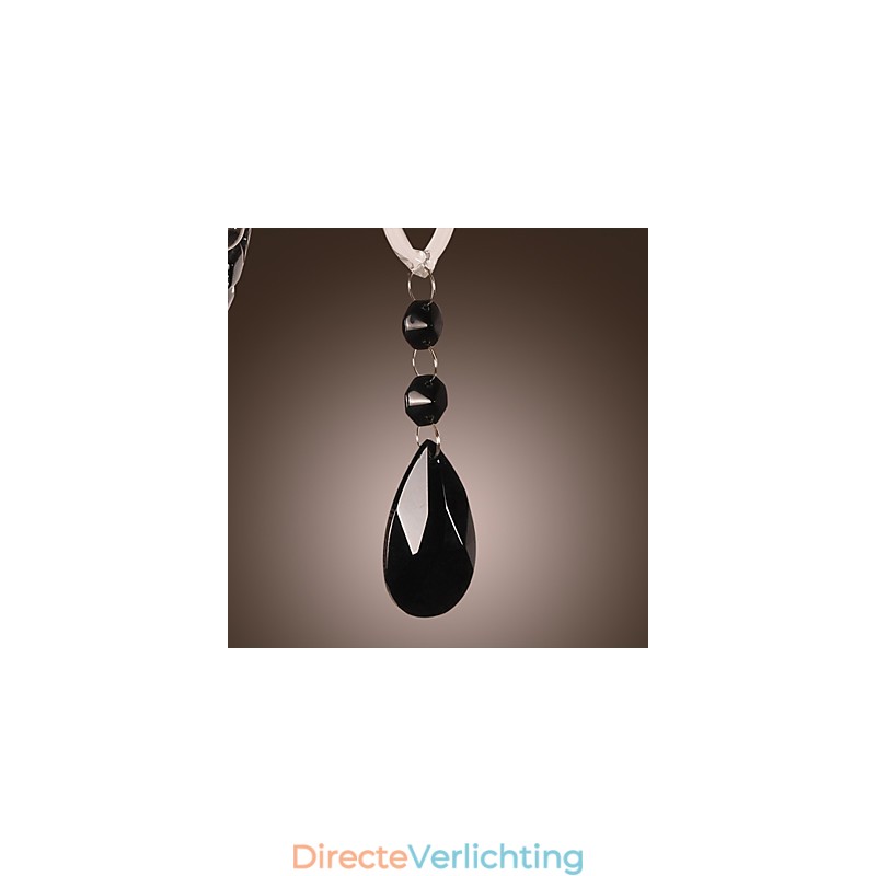 Zwarte kristallen wandlamp met kaarslamp