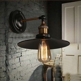 Creatieve Nordic Light enkele kop zwarte paraplu wandlamp herstelt oude manieren licht