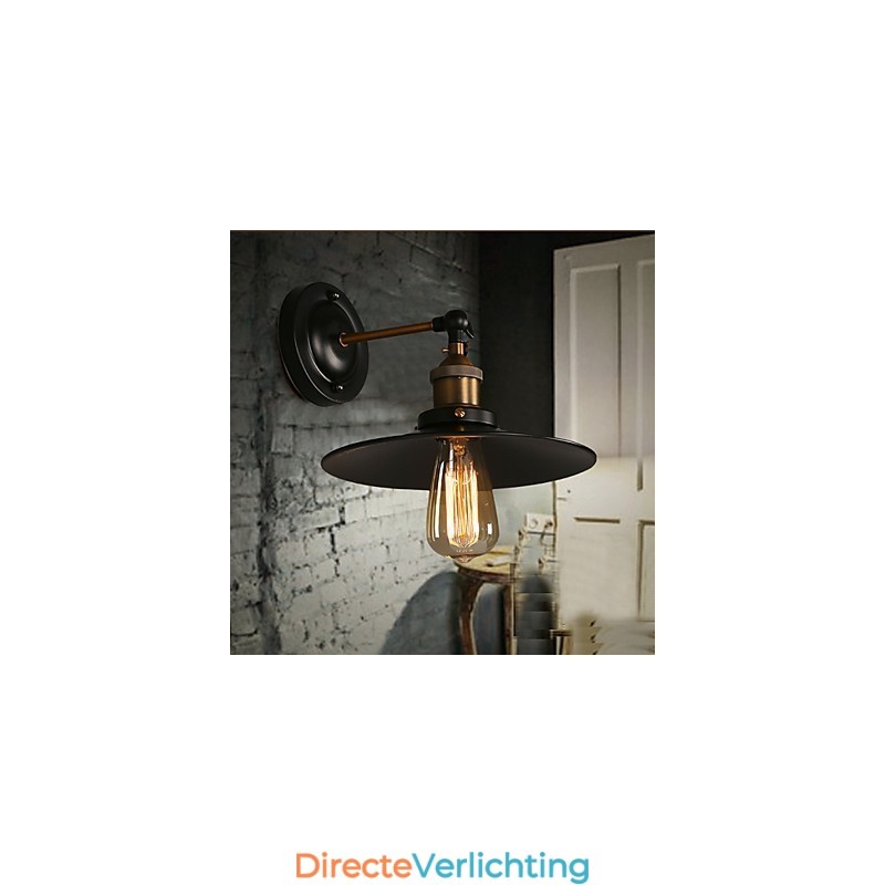 Creatieve Nordic Light enkele kop zwarte paraplu wandlamp herstelt oude manieren licht