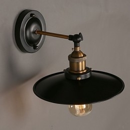 Creatieve Nordic Light enkele kop zwarte paraplu wandlamp herstelt oude manieren licht