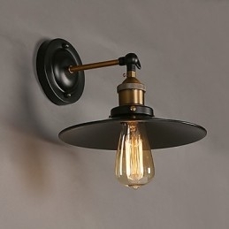 Creatieve Nordic Light enkele kop zwarte paraplu wandlamp herstelt oude manieren licht