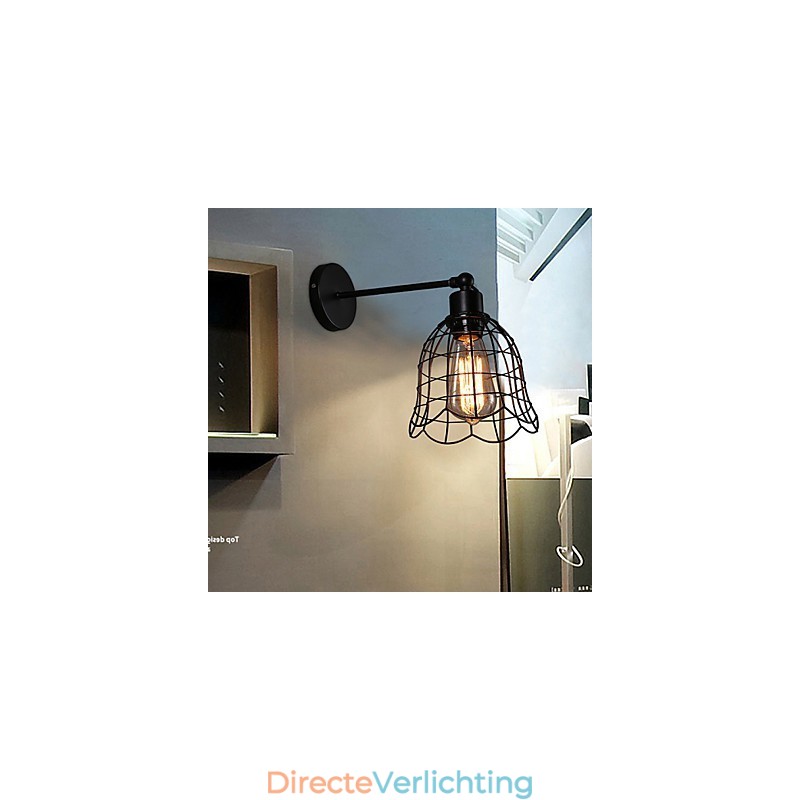 Enkele kop industriële wind wandlamp gecontracteerd Europa type wandlamp smeedijzeren lamp