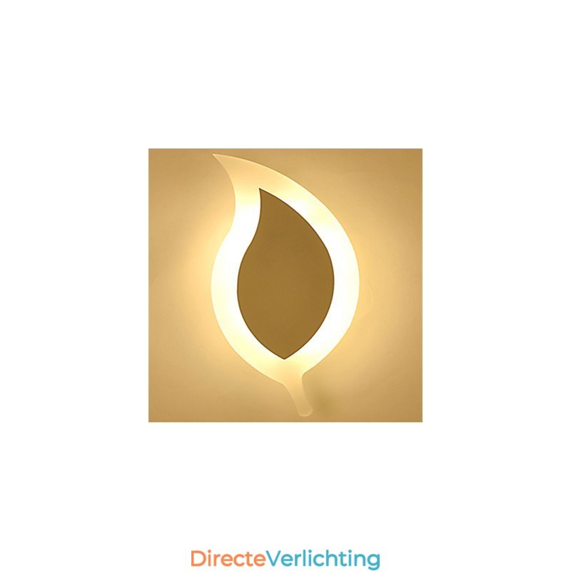 Creatieve eenvoudige mode moderne acryl gecontracteerde wandlamp legering kleine bladeren licht