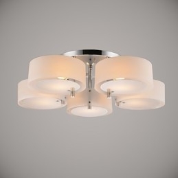 Moderne, eigentijdse plafondlamp met 5 lampen van metaal