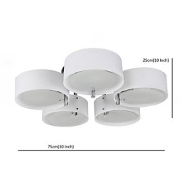 Moderne, eigentijdse plafondlamp met 5 lampen van metaal