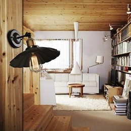 Creatieve trap die oude manieren herstelt Enkelvoudige zwarte jurk smeedijzeren wandlamp