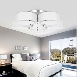 Moderne, eigentijdse plafondlamp met 5 lampen van metaal