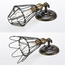 Vintage Stijl Industriële Openen en Sluiten Licht Wandlamp Kooilamp Loft Herstellende Oude Manieren Wandlamp