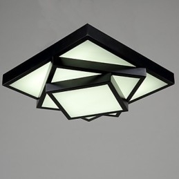 Vierkante plafondlamp voor inbouw, modern en eigentijds, metaal