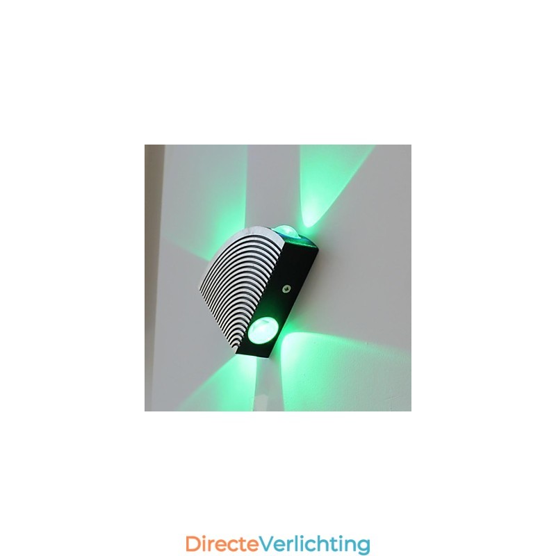 Ventilator Wandlamp Vier Lichten Groen Aluminium Acryl