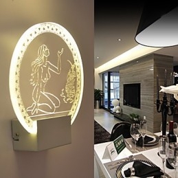 Acryl Wandlamp PVC Lamp Licht Chip Modern Hedendaags Metaal 5W