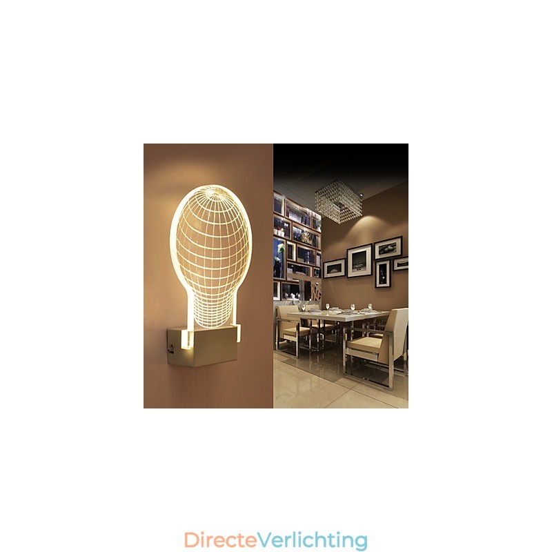 Acryl Wandlamp PVC Lamp Licht Chip Modern Hedendaags Metaal